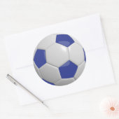 Donkerblauw en wit Voetbal Ronde Sticker (Envelop)