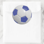Donkerblauw en wit Voetbal Ronde Sticker (Tas)