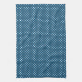 Donkerblauw en witte poka dot patroon theedoek (Verticaal)