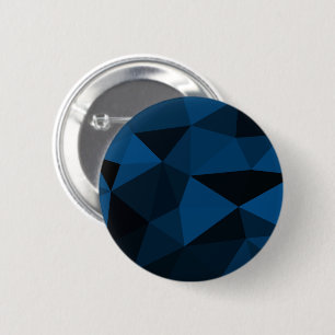Donkerblauw en zwart geometrisch maaspatroon ronde button 5,7 cm