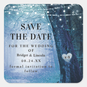 Donkerblauw Evermore Enchanted Forest Save The Dat Vierkante Sticker