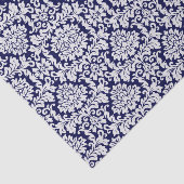donkerblauw Floral Damask Tissuepapier (Detail)