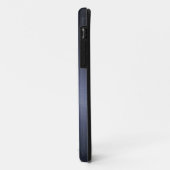 Donkerblauw, geborsteld aluminium bliksemmonogram Case-Mate iPhone case (Achterkant/links)