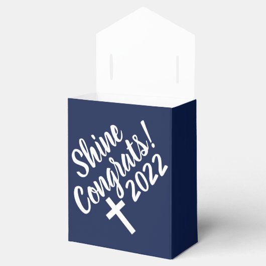 Donkerblauw gefeliciteerd Afstuderen Bijbelversie Bedankdoosjes (Geopend)