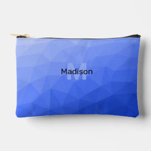 Donkerblauw geometrisch meshpatroon Monogram Etui