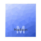 Donkerblauw geometrisch meshpatroon Monogram Notitieblok (Voorkant)