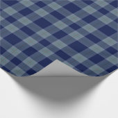 Donkerblauw geplakt omslagpapier cadeaupapier (Hoek)