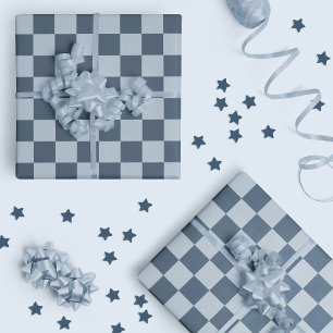 Donkerblauw geruit geruit patroon geruit 00s 90s cadeaupapier