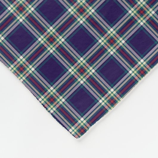 Donkerblauw  geruite patroon fleece deken (Hoek)