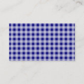 Donkerblauw Gingham; krijtbord look Visitekaartje (Achterkant)