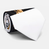 Donkerblauw goud Abstract monogram Stropdas (Opgerold)