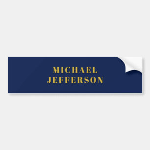 Donkerblauw & Goud Minimalistisch Eenvoudig Modern Bumpersticker