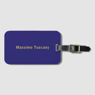 Donkerblauw & Goud Professioneel Trendy Minimalist Bagagelabel