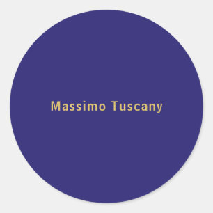 Donkerblauw & Goud Professioneel Trendy Minimalist Ronde Sticker