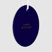 Donkerblauw & Goud Schattig Minimalistisch Eigen N Ornament (voorkant)