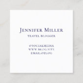 Donkerblauw Grieks sleutel kalligrafie monogram Vierkante Visitekaartje (Achterkant)