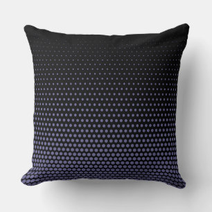 Donkerblauw-grijs Techno Stippen Modern Black Kussen