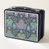 Donkerblauw, groen en Paars Floral (Achterkant)