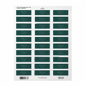 Donkerblauw groen retourlabel etiket (Full Sheet)