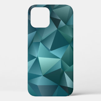 Donkerblauw, groene  sjabloon met kristallen, t iPhone 12 hoesje