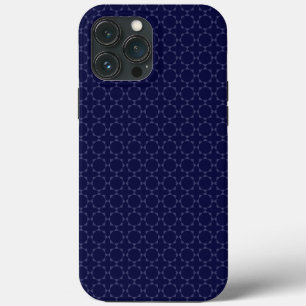 Donkerblauw islamitisch geometrisch patroon iPhone 13 pro max hoesje