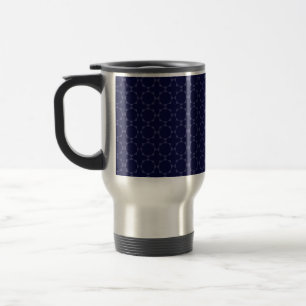 Donkerblauw islamitisch geometrisch patroon reisbeker