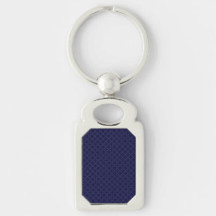 Donkerblauw islamitisch geometrisch patroon sleutelhanger