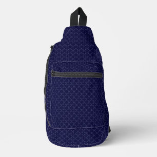 Donkerblauw islamitisch geometrisch patroon sling bag