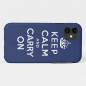 Donkerblauw kalm houden en op iPhone 5 Hoesje drag (Achterkant (horizontaal))
