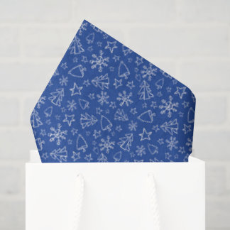 Donkerblauw kerst Tissue papier