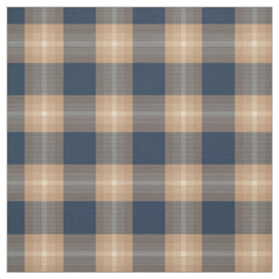 Donkerblauw koffie Tan Brown Tartan Squares Patroo Stof