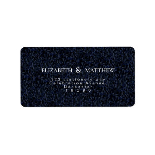 Donkerblauw kristal eenvoudig retouradres etiket