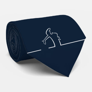 Donkerblauw La Linea Cartoon Patroon stropdas