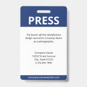 Donkerblauw Logo Bar Code Druk op ID Badge (Achterkant)