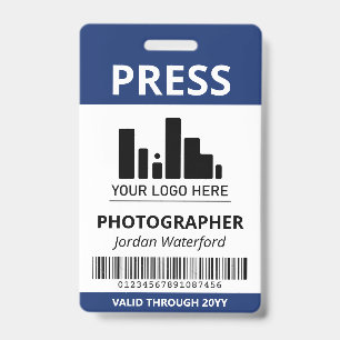 Donkerblauw Logo Bar Code Druk op ID Badge