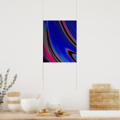 Donkerblauw magenta Abstract fractal Swirl Poster (Keuken)