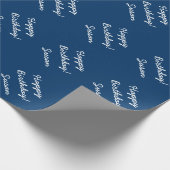 Donkerblauw marinepapier |  cadeaupapier (Hoek)