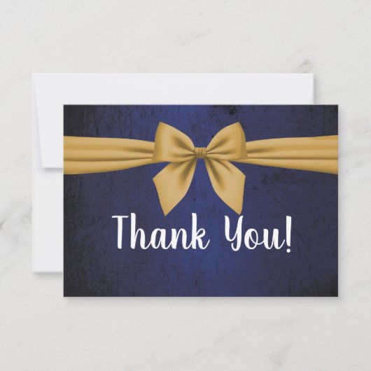 Donkerblauw met gouden baard bedankkaart (Voorkant)