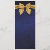 Donkerblauw met gouden boog gereserveerd stoelteke menu (Achterkant)