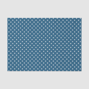 Donkerblauw met witte pooldots tissuepapier