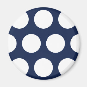 Donkerblauw met witte stippen magneet