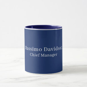 Donkerblauw Modern Minimalistisch Eenvoudig Serif Mok