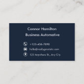 Donkerblauw Modern Visitekaartje (Achterkant)