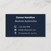 Donkerblauw Modern Visitekaartje (Achterkant)