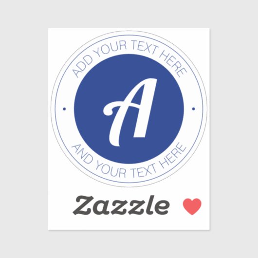 Donkerblauw Monogram of voeg Logo toe | Transparan Sticker (Vel)