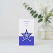 Donkerblauw paars wit verticaal visitekaartje (Staand voorkant)