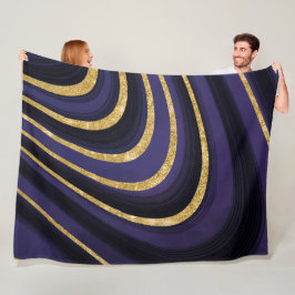 Donkerblauw paarse marmer fleece deken