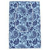 Donkerblauw Paisley Pattern blauw Medium Cadeauzakje (Voorkant)