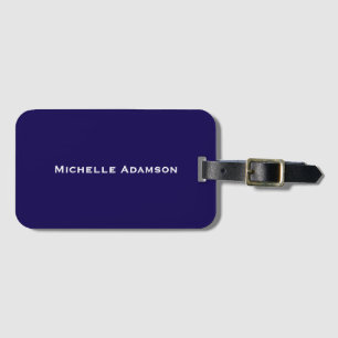 Donkerblauw Professional Plain Modern Bagagelabel