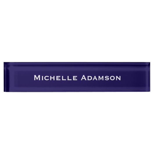 Donkerblauw Professional Plain Modern Naambordje (Voorkant)